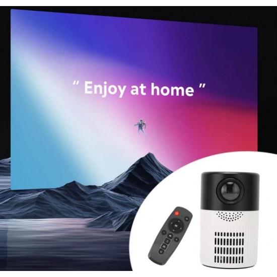 Y4 Мини проектор, HD 1080P преносим проектор Филмов проектор с два вентилатора с HDMI и USB интерфейс, поддържа U диск, Set Top Box, DVD, компютър (черен)